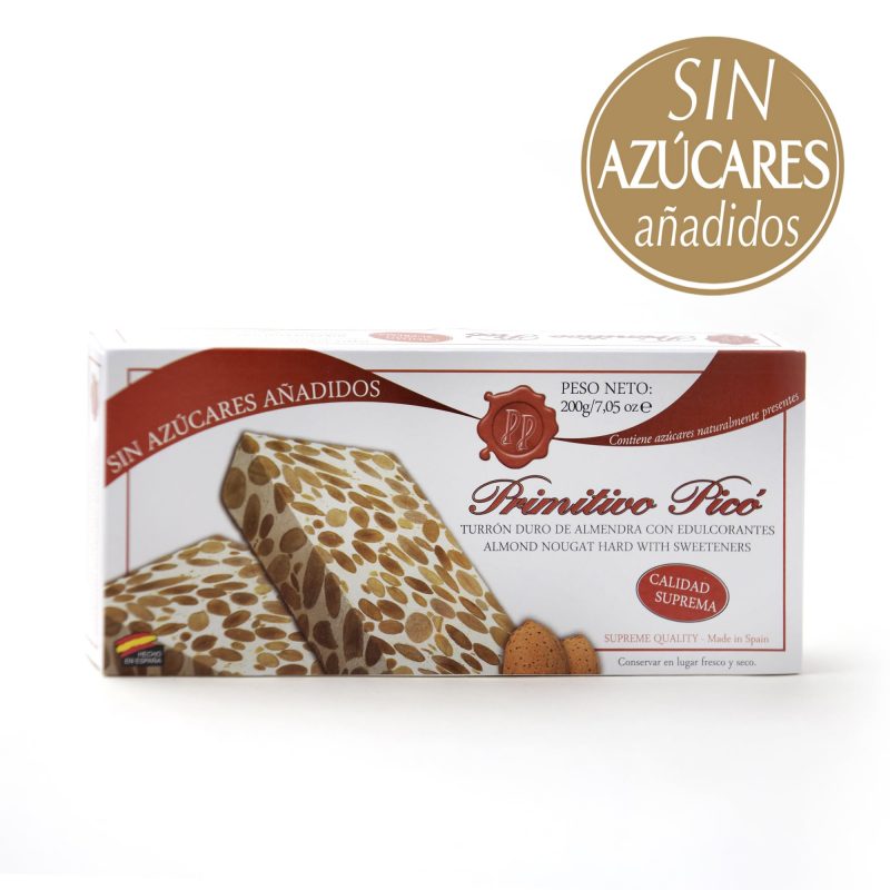 Tableta Turrón Duro de Almendra Suprema Sin Azúcar 200 gr