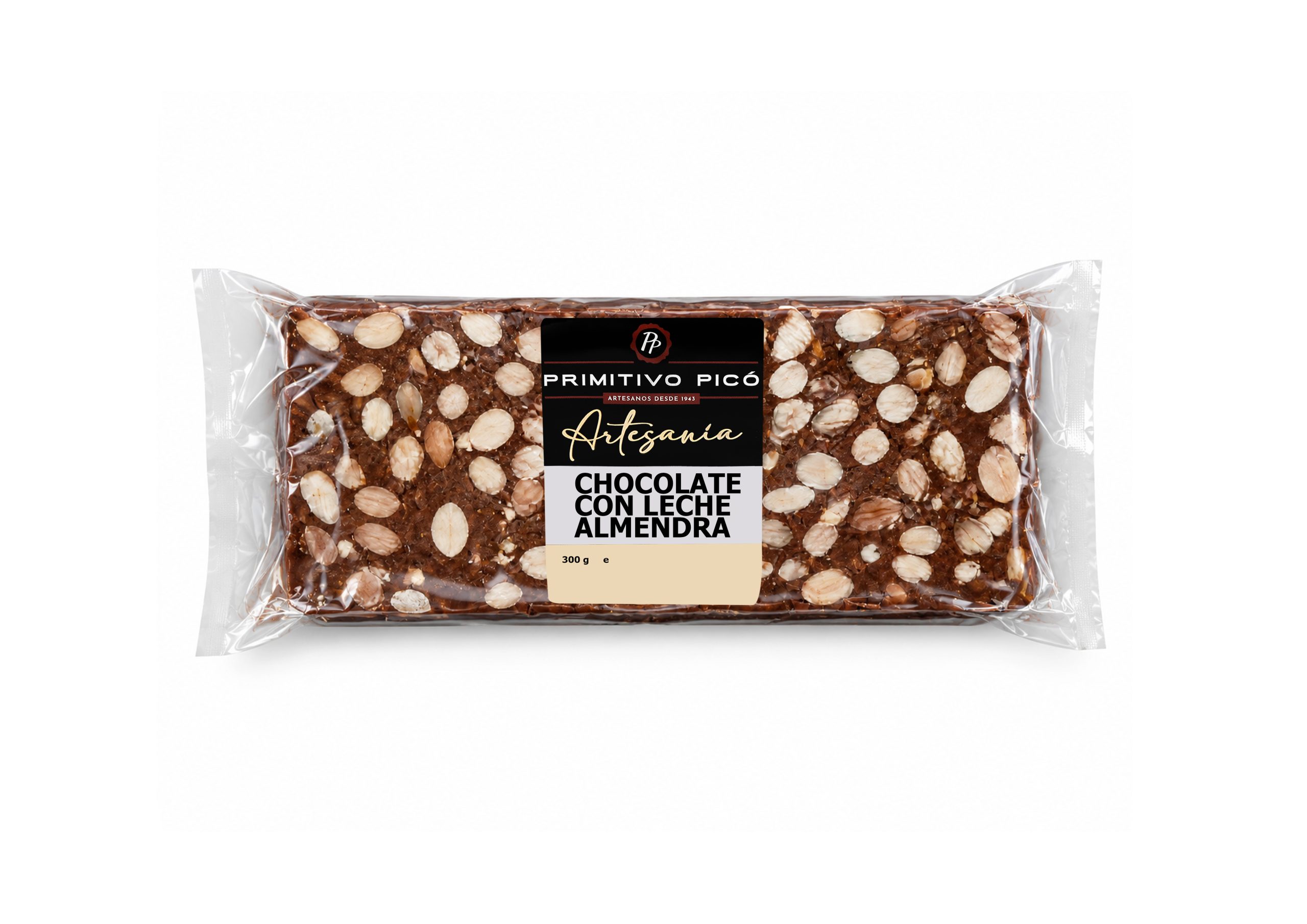 Bloque Turrón Artesanía Chocolate con Leche y Almendras 300g